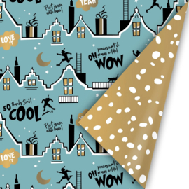 Inpakpapier | Cool sint mint/goud