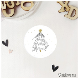 Sticker | Kerstboom goudfolie