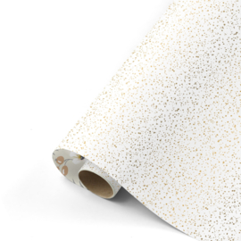 Inpakpapier | Wit goud bloem naturel