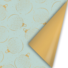 Inpakpapier | Kerstbal groen/goud