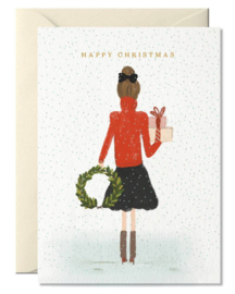 Kaart | Happy Christmas lady