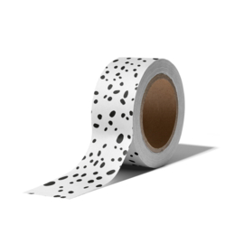 Washitape | Vlekjes wit zwart