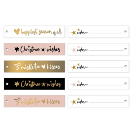 Cadeaulabel | Wit, goud, zwart en roze