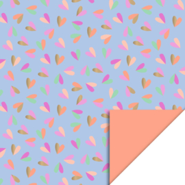 Inpakpapier | Hartjes blauw