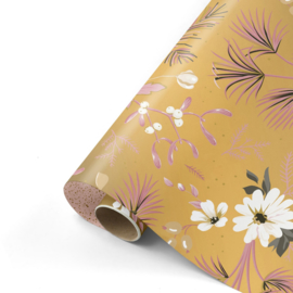 Inpakpapier | Bloemen (geel)