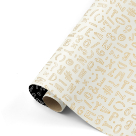 Inpakpapier | Grafisch wit goud en zwart