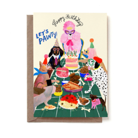 Kaart | Happy birthday Let's pawty