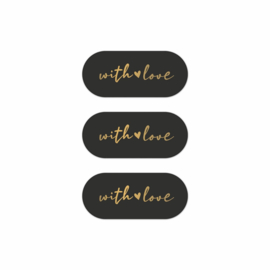 Sticker | Zwart goud ovaal