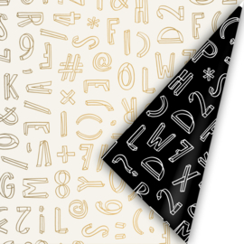 Inpakpapier | Grafisch wit goud en zwart