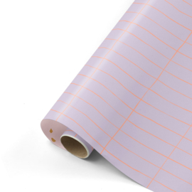 Inpakpapier | Lila ruit/roze met goud