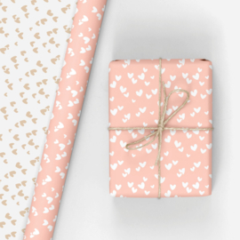 Inpakpapier | Hartjes neon, wit en naturel