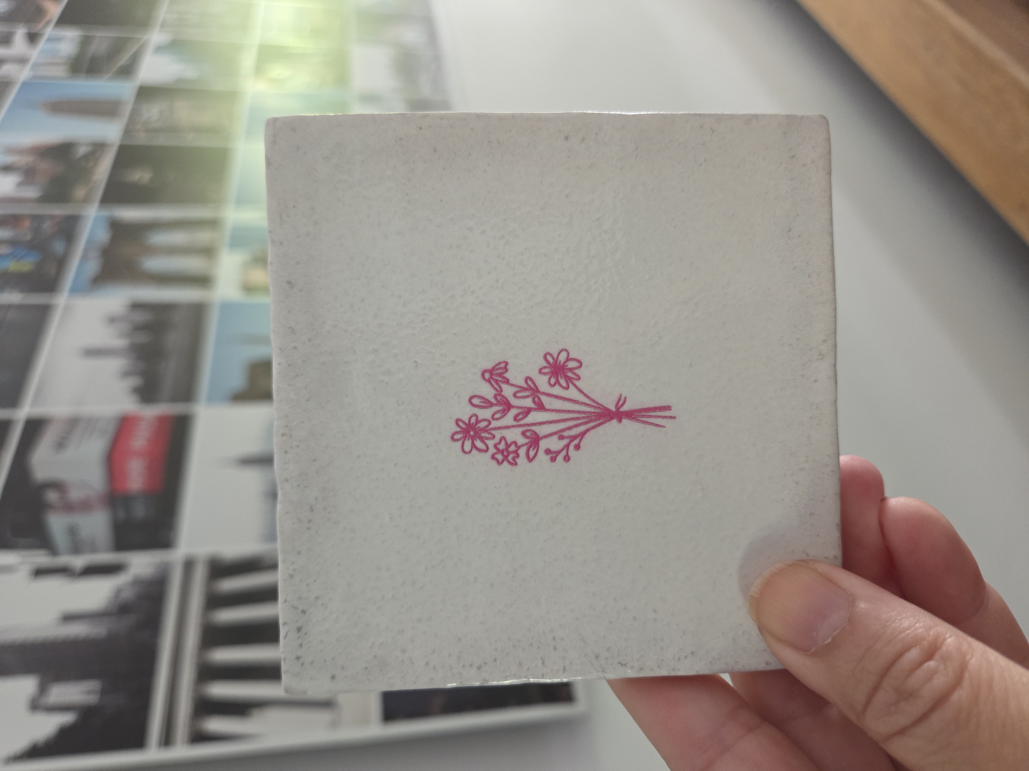 Tegeltje | Bloemetje fuchsia
