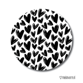 Sticker | Hartjes zwart