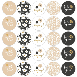 Stickers | Coeurs de fleurs natural