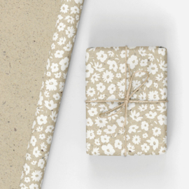 Inpakpapier | Bloemetjes wit grass
