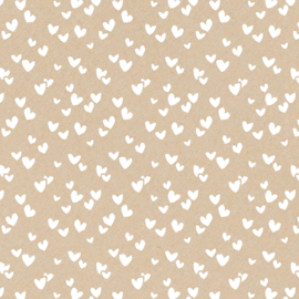 Inpakpapier | Hartjes wit natural