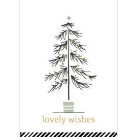 Kaart | Kerstboom zwart, goud