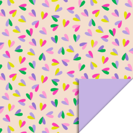 Inpakpapier | Hartjes peach
