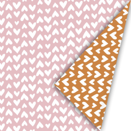 Inpakpapier | Hartjes (roze)