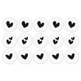 Stickers | Hartjes zwart