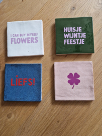 Tegeltje | Huisje wijntje feestje groen