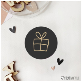 Sticker | Cadeau zwart goud