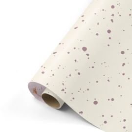 Inpakpapier |  Spot ecru, paars, roze