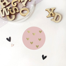 Stickers | Hartjes roze goud
