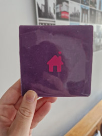 Tegeltje | Huisje roze