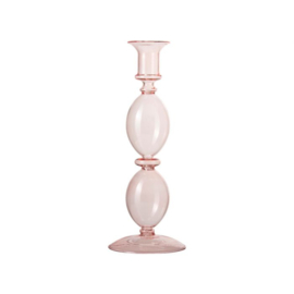 Kandelaar | Roze glas