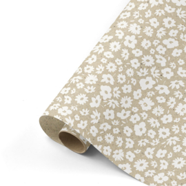 Inpakpapier | Bloemetjes wit grass