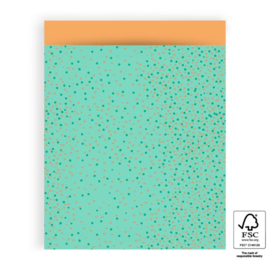 Cadeauzak | Dots bright green gold/orange
