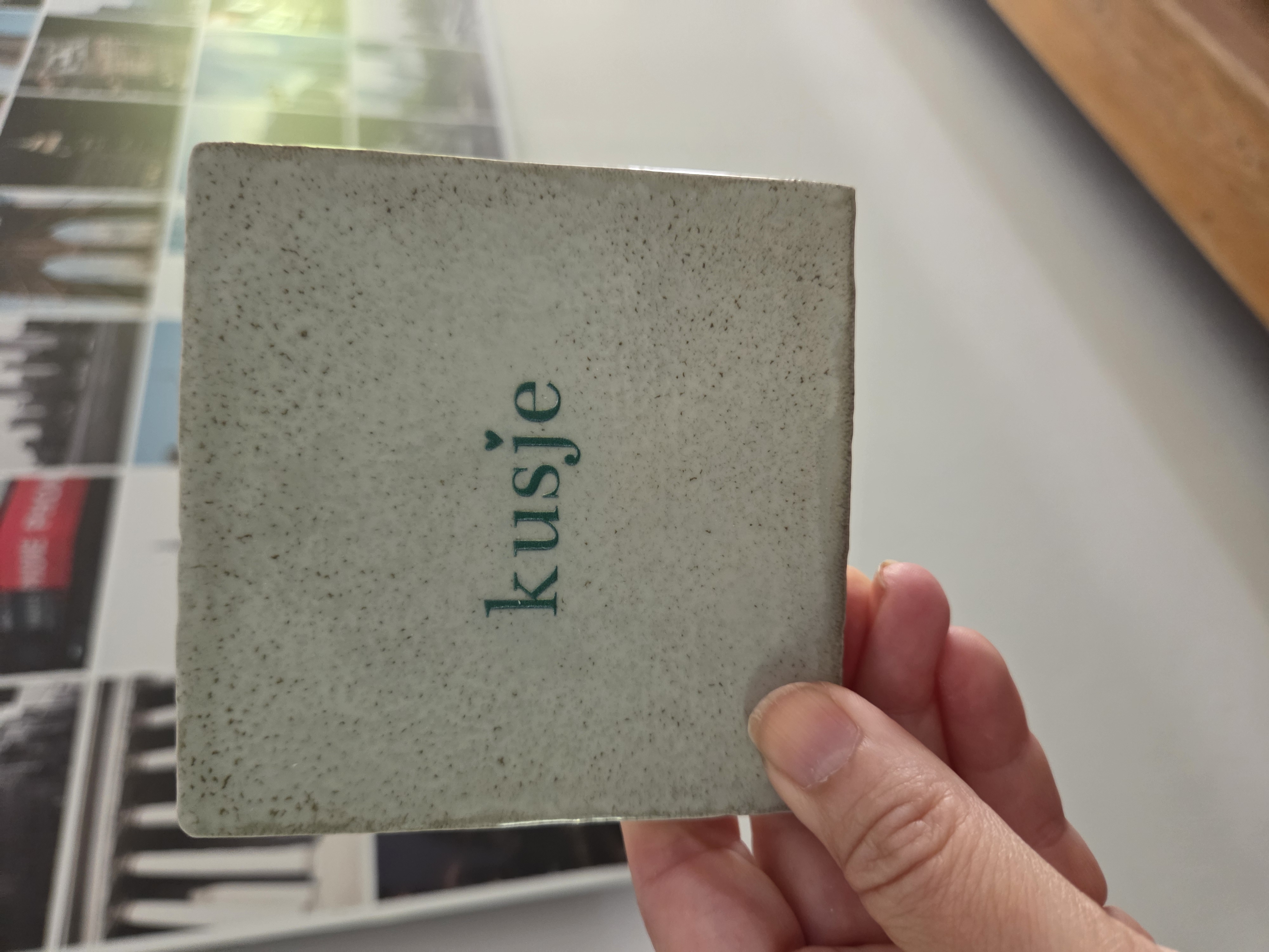 Tegeltje | Kusje groen