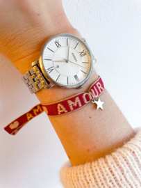 Amour red star zilver