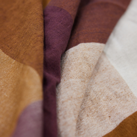 HK LIVING Vida check table cloth amber/burgundy (140x220cm)