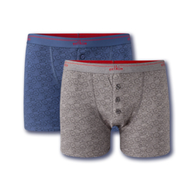 LE PATRON- Boxers Bicyclette -jeans blauw en grijs