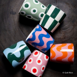 Qué Rico       MUG VALENTINA - roze/ orange golven