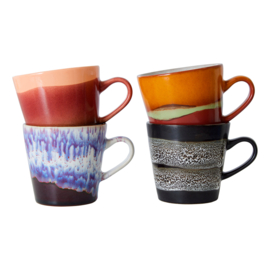 HK LIVING 70S Ceramics: americano mugs friction, set of 4
