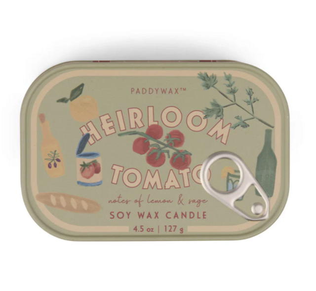 Bistro Tomato Printed Tin Candle - Heirloom Tomato