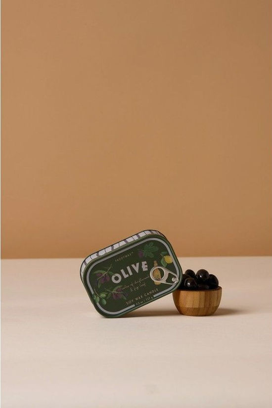 Bistro Olive Printed Tin Candle - Fig & Olive