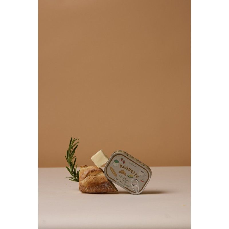Bistro French Baguette Printed Tin Candle - Rosemary Thyme