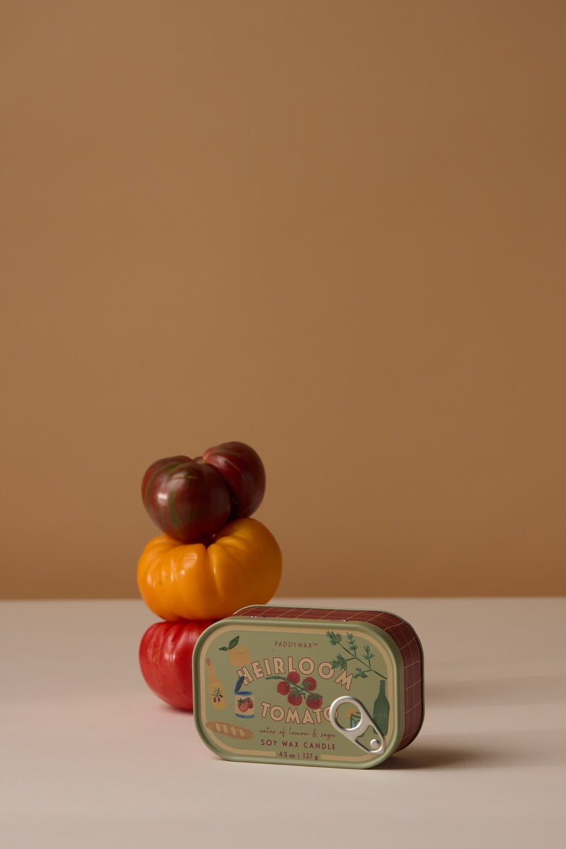 Bistro Tomato Printed Tin Candle - Heirloom Tomato