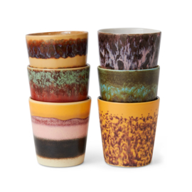 HK LIVING 70S Ceramics: Coffee Mok valley  set van 6