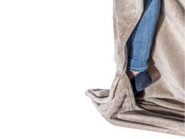 GUSTA  PLAID MET ARMEN EN VOETENZAK  TAUPE