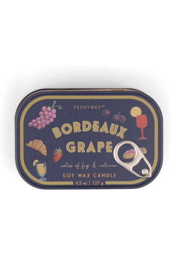 Bistro Grapes Printed Tin Candle - Bordeaux Grape