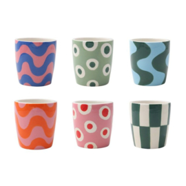 Qué Rico       MUG VALENTINA - roze/ orange golven