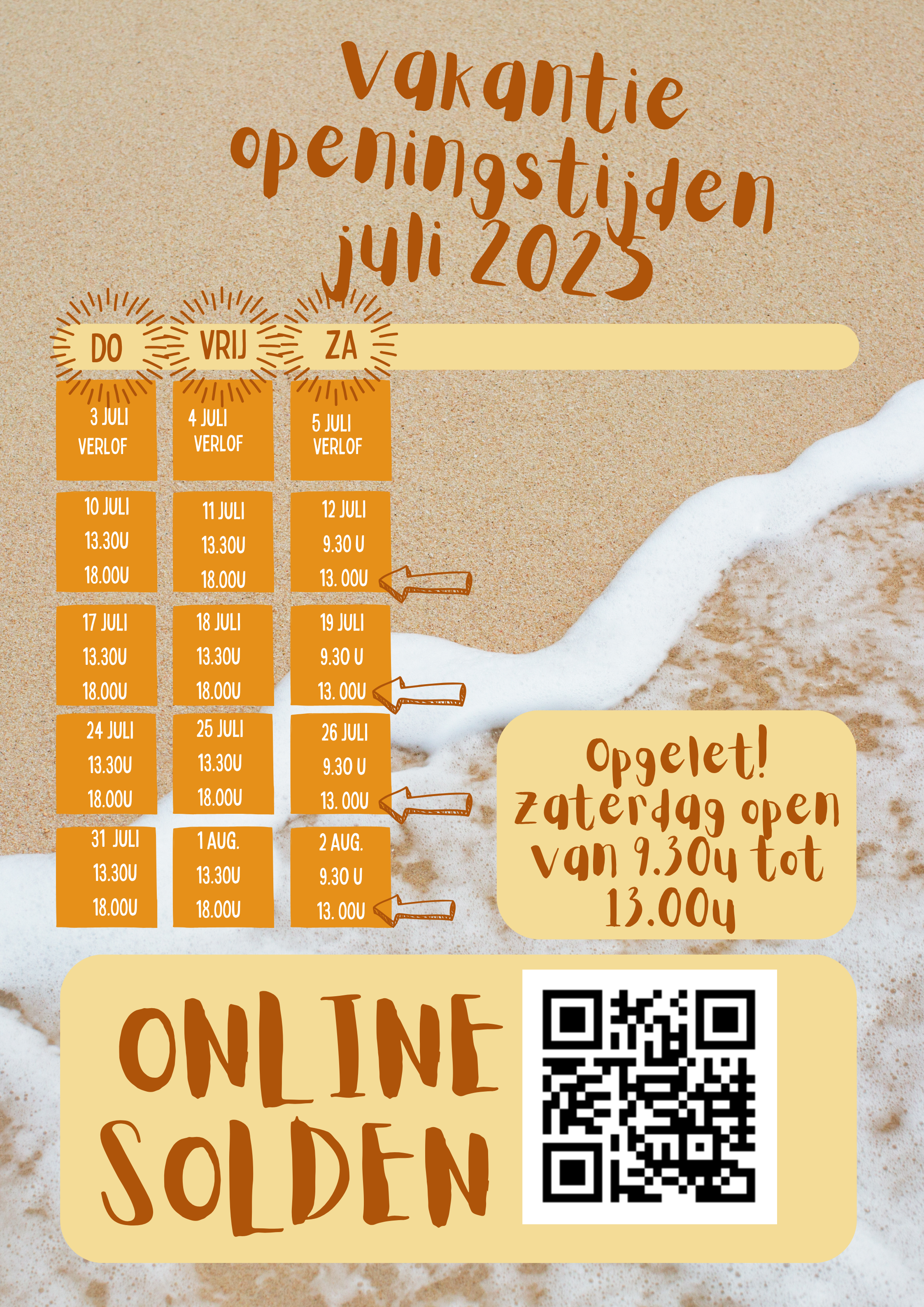 Openingsuren maand juli
