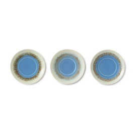 HK LIVING Servies 70S Ceramics: Saucers Ocean   azure PER STUK