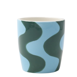 Qué Rico        MUG VALENTINA - blauw / groene  golven