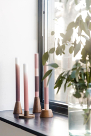 KAARSEN DUSTY ROSE GELAAGD - SET VAN 3